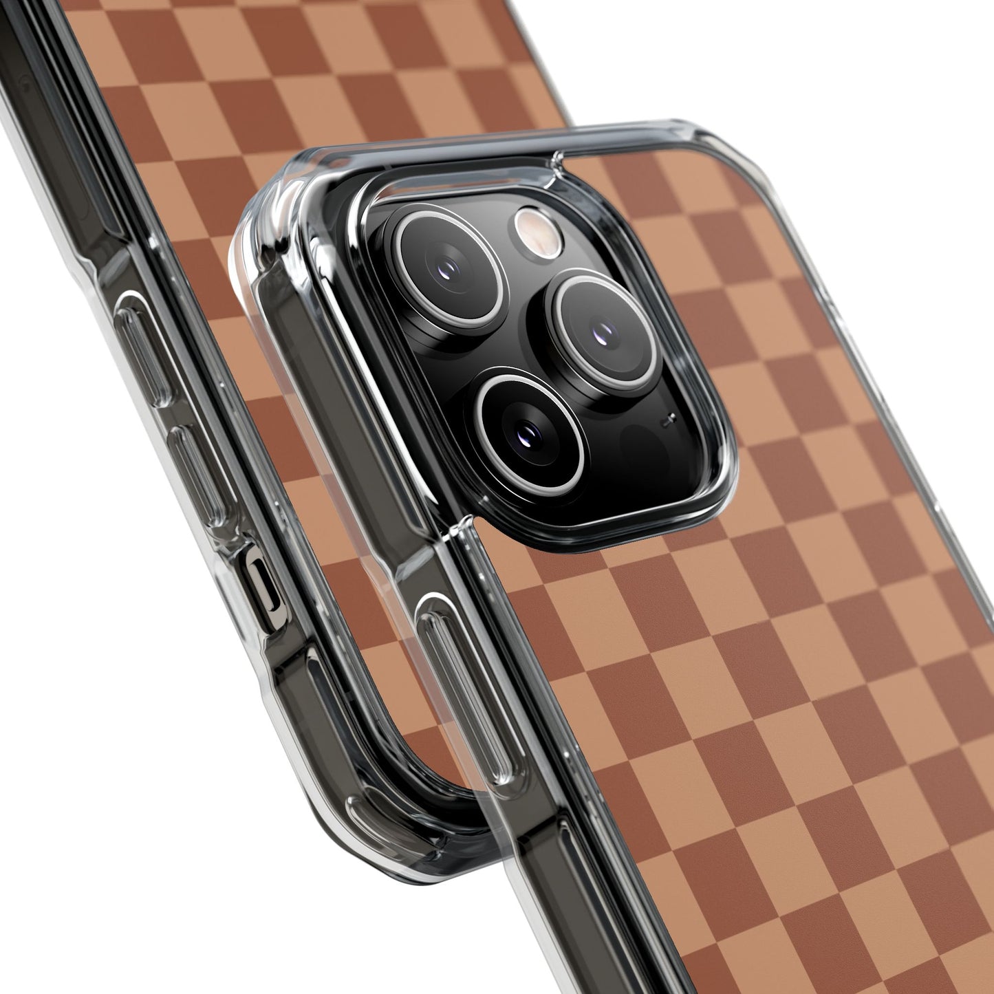 Brown Checkered Magnetic Clear Impact Case