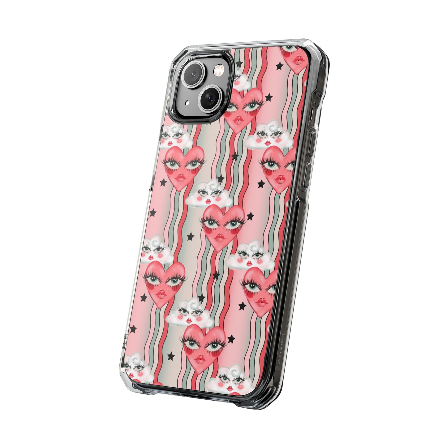 Whimsical Hearts and Clouds Magnetic Clear Impact Case