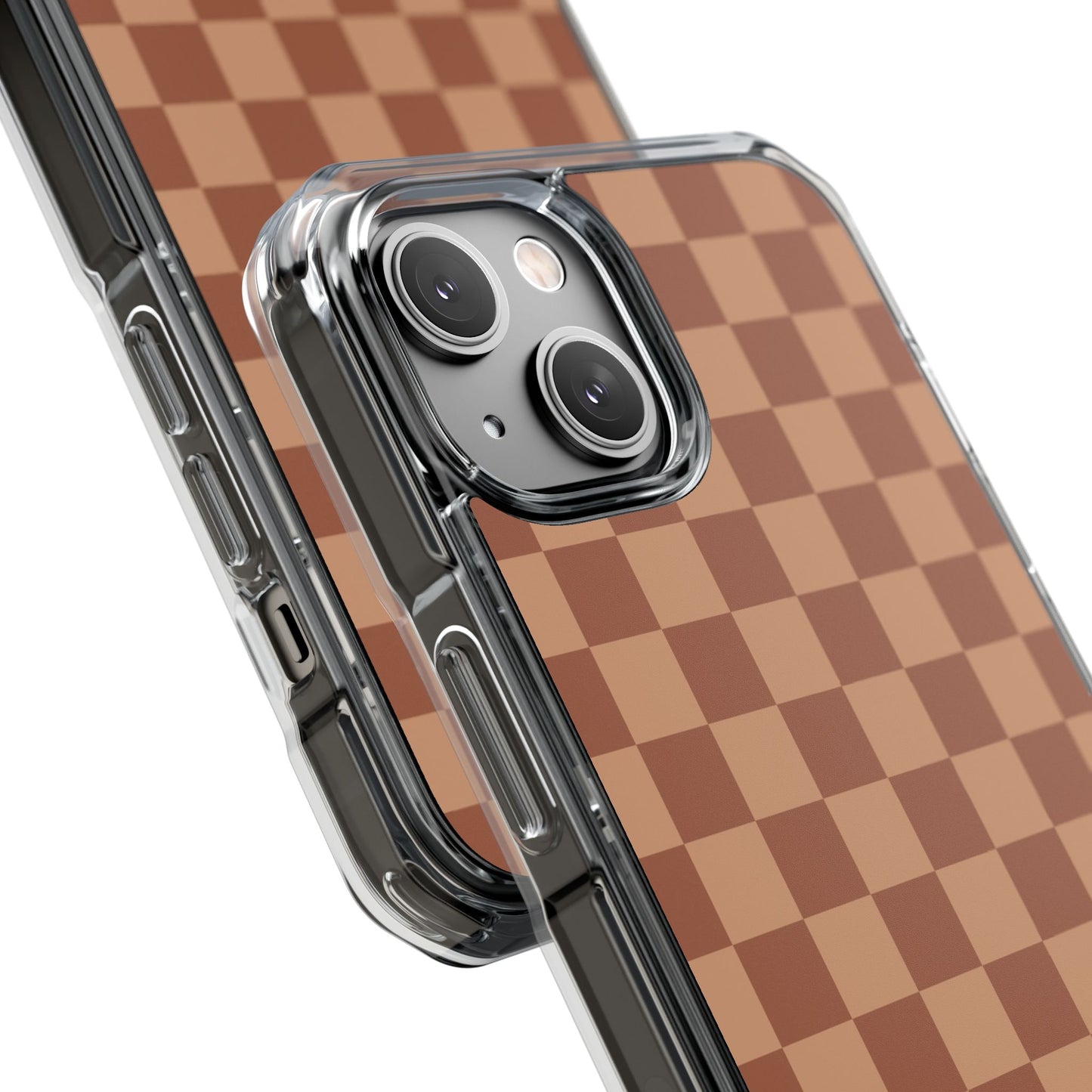 Brown Checkered Magnetic Clear Impact Case