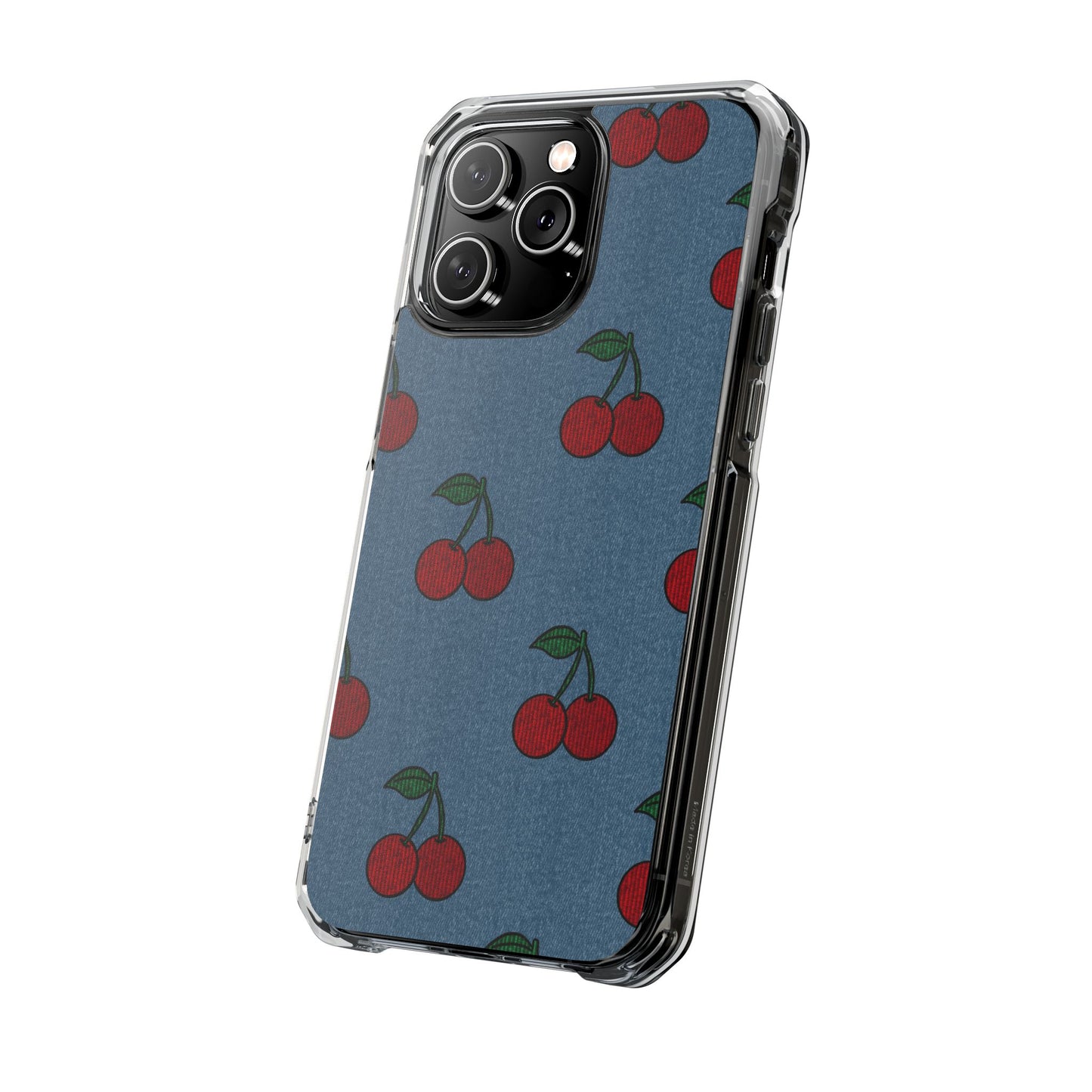 Cherry Denim Magnetic Clear Impact Case