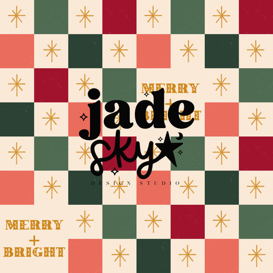 Merry and Bright Vintage Christmas Checkered