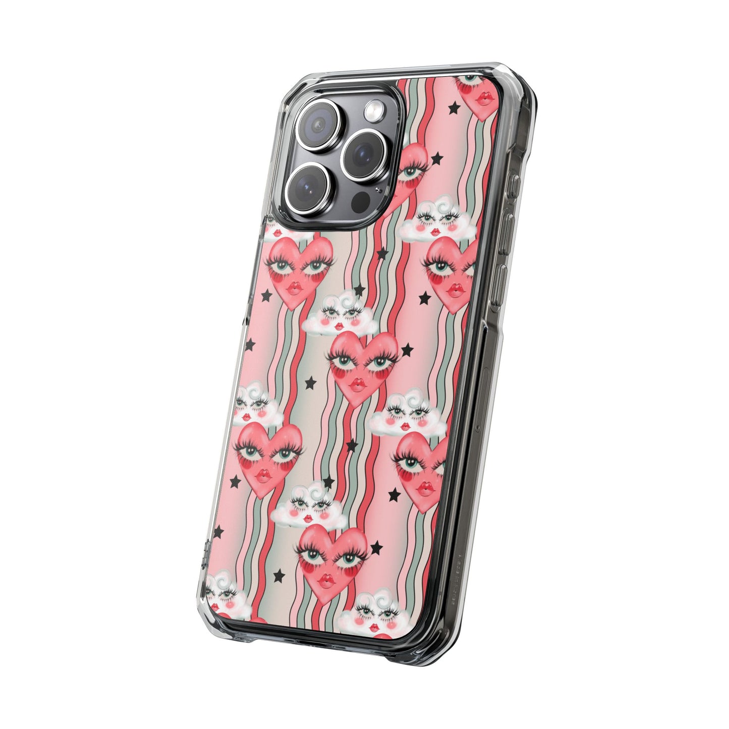 Whimsical Hearts and Clouds Magnetic Clear Impact Case