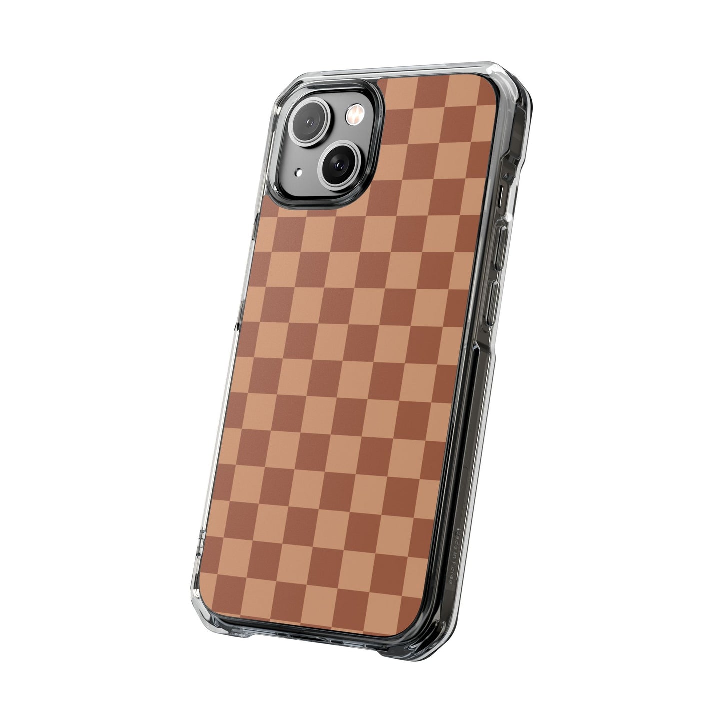 Brown Checkered Magnetic Clear Impact Case