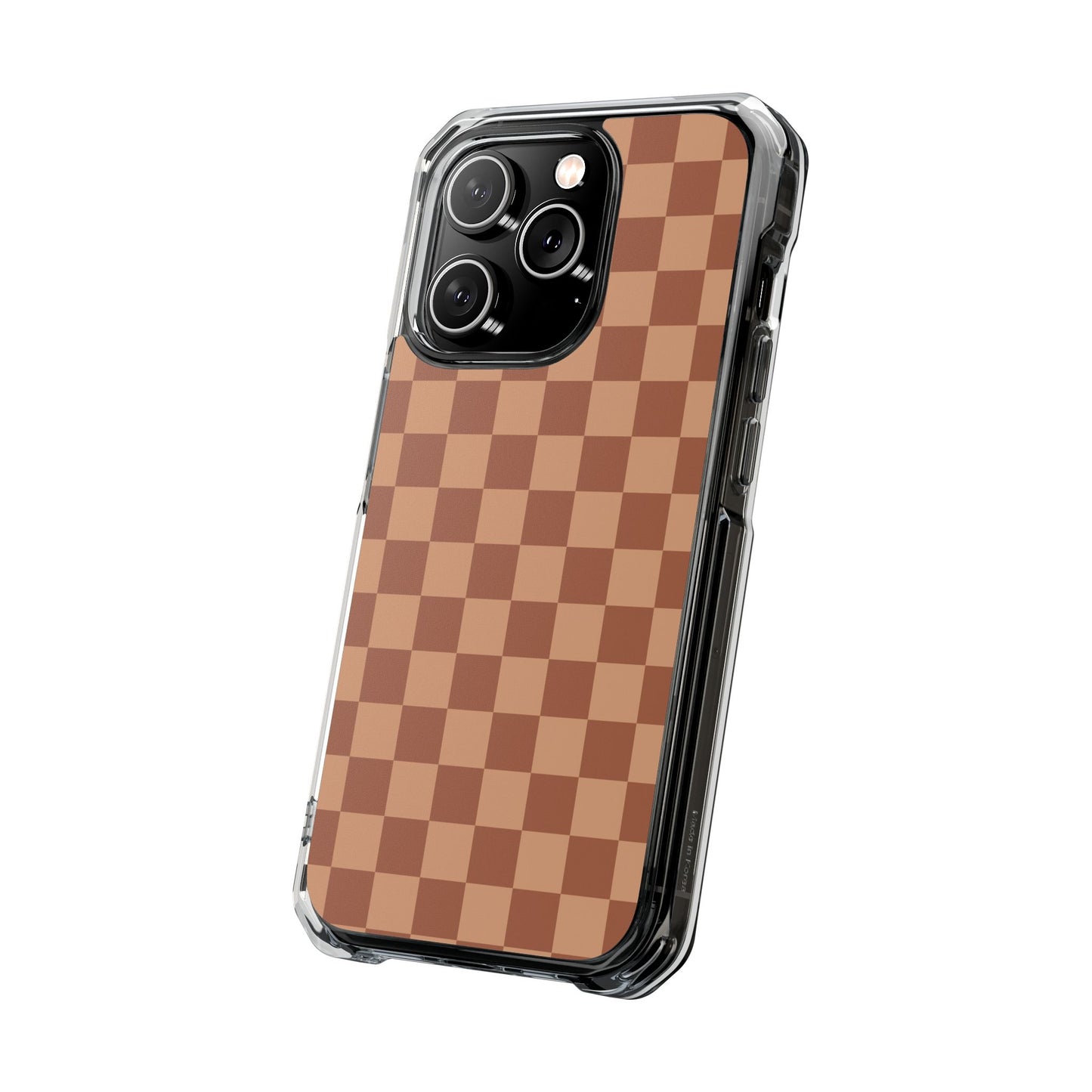 Brown Checkered Magnetic Clear Impact Case