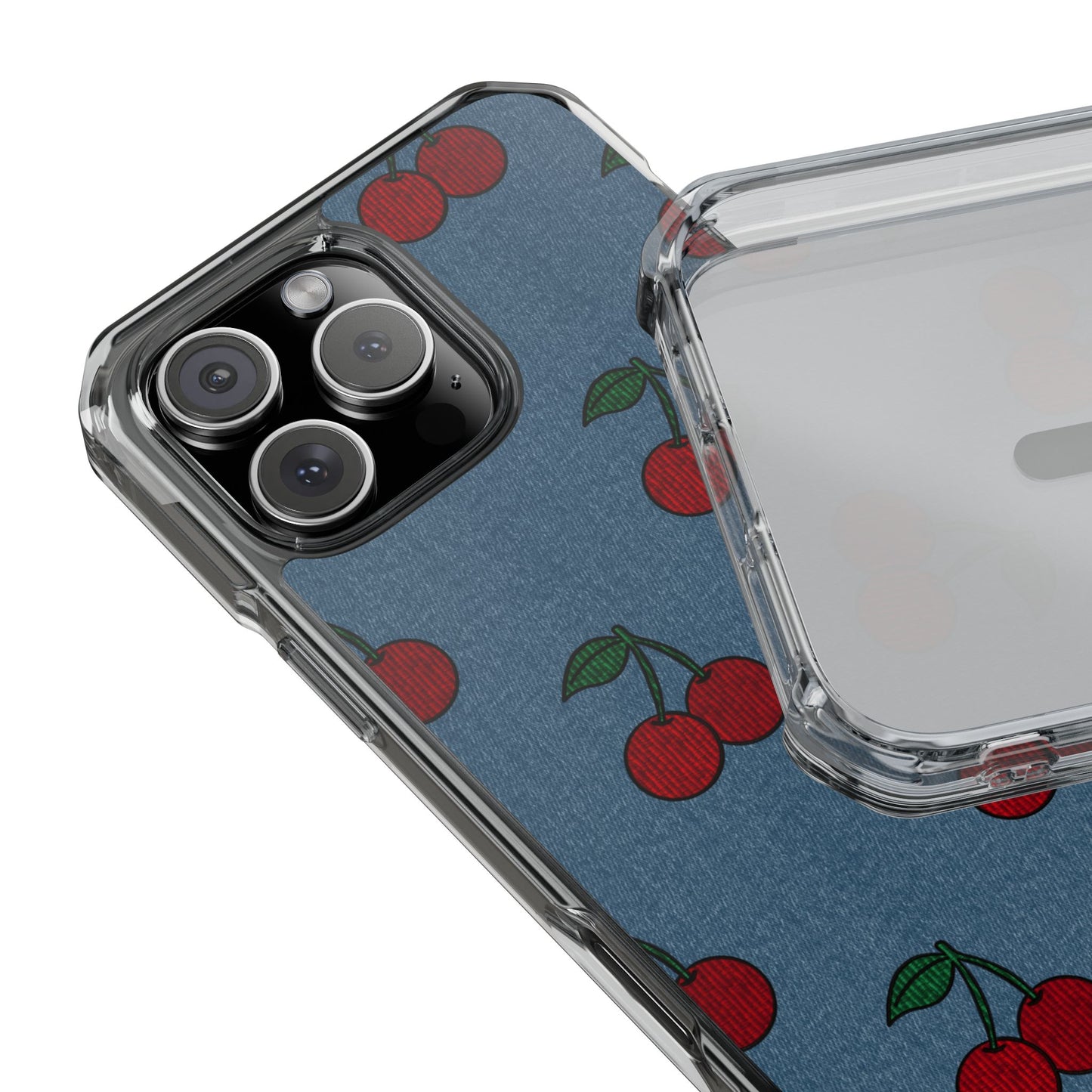 Cherry Denim Magnetic Clear Impact Case