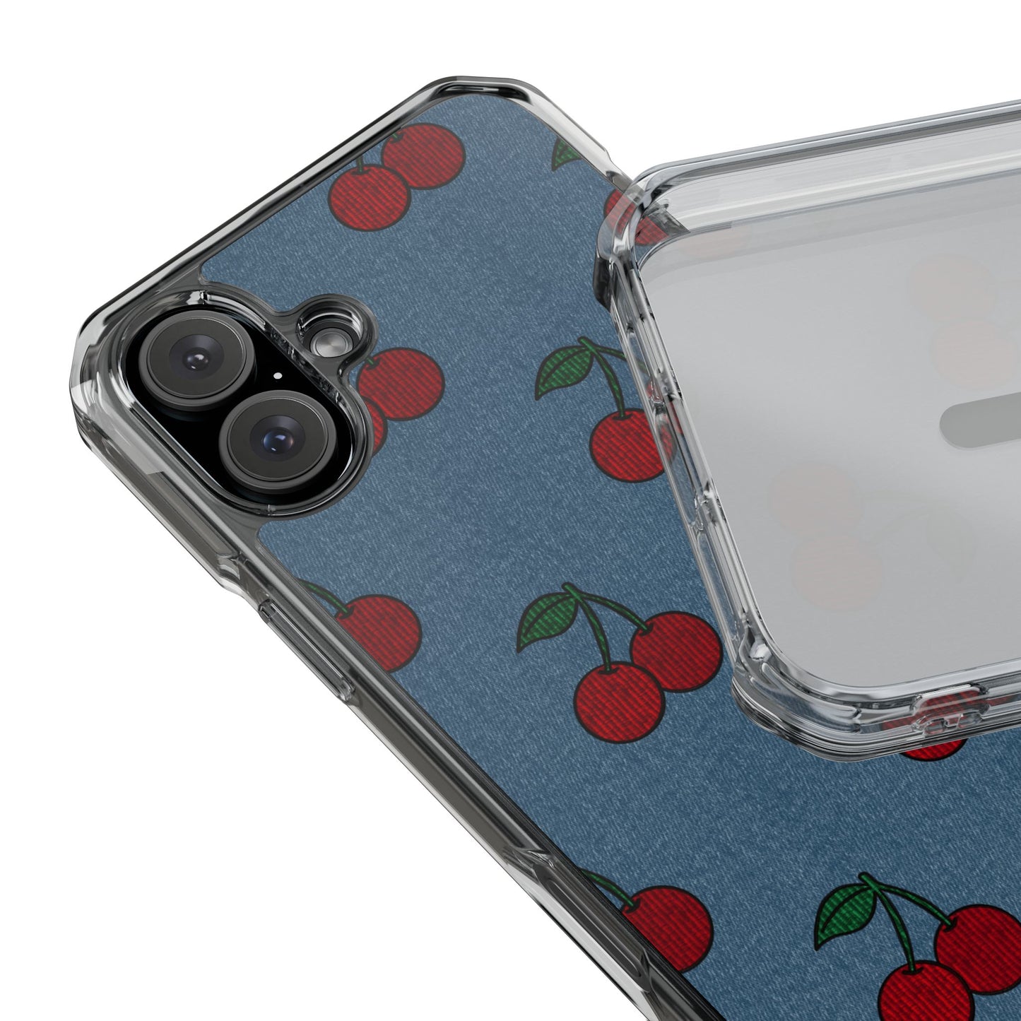 Cherry Denim Magnetic Clear Impact Case