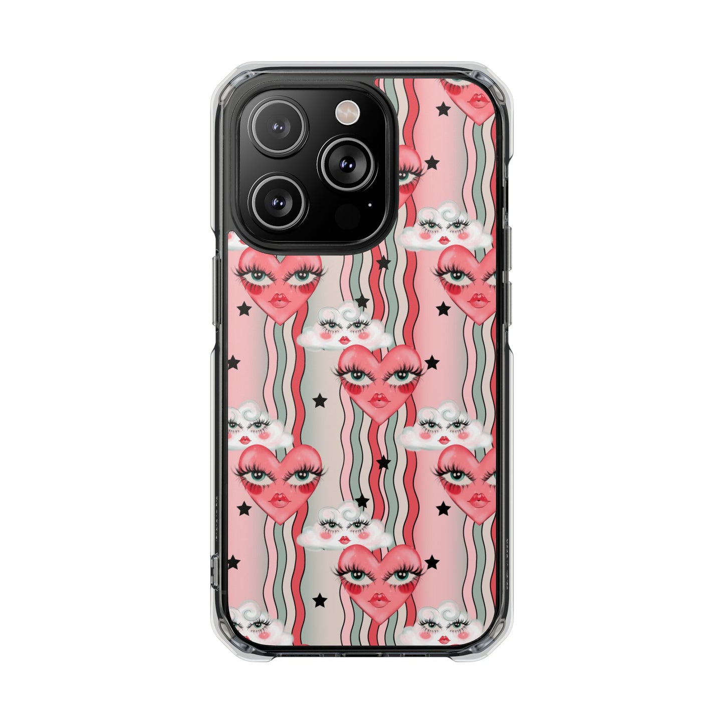 Whimsical Hearts and Clouds Magnetic Clear Impact Case