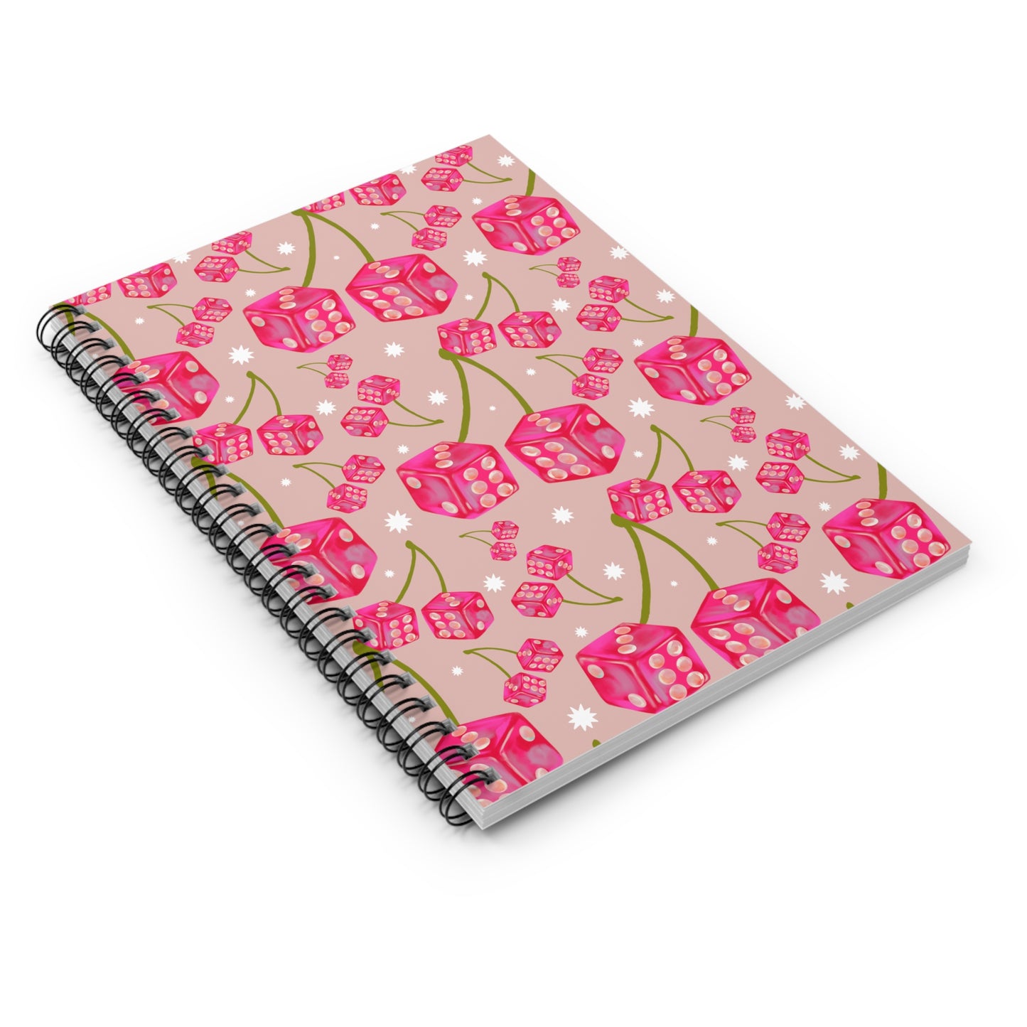 Cherry Dice Spiral Notebook - Ruled Line