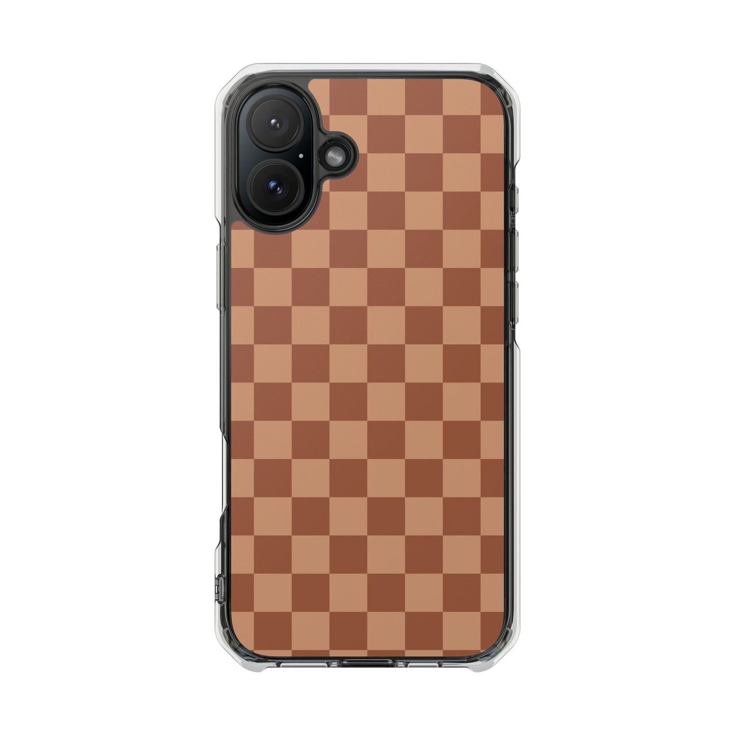 Brown Checkered Magnetic Clear Impact Case