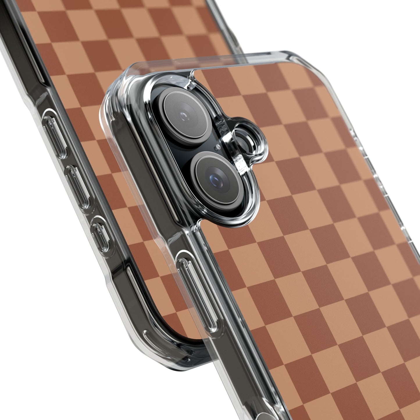 Brown Checkered Magnetic Clear Impact Case