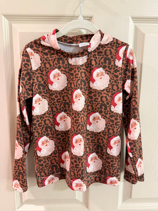 4 leopard Santa shirt