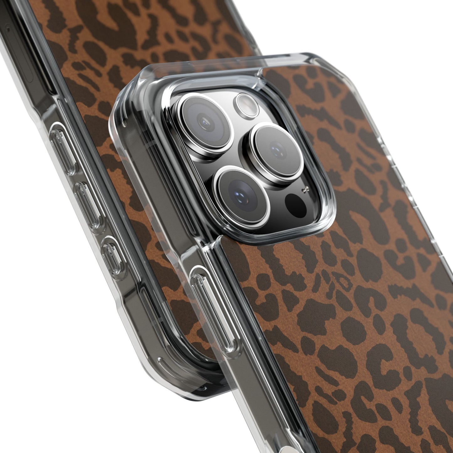 Cheetah Denim Magnetic Clear Impact Case