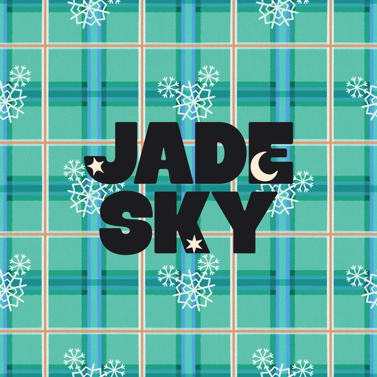 Mouse Snowman Teal Plaid