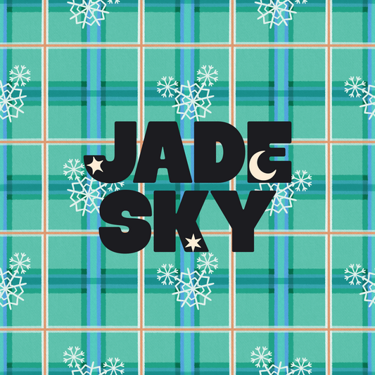 Mouse Snowman Teal Plaid