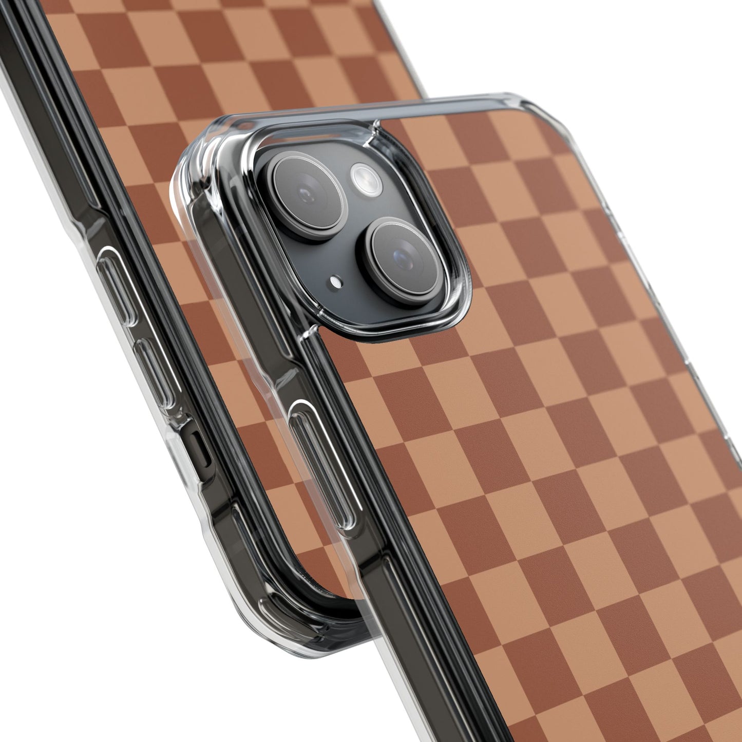 Brown Checkered Magnetic Clear Impact Case