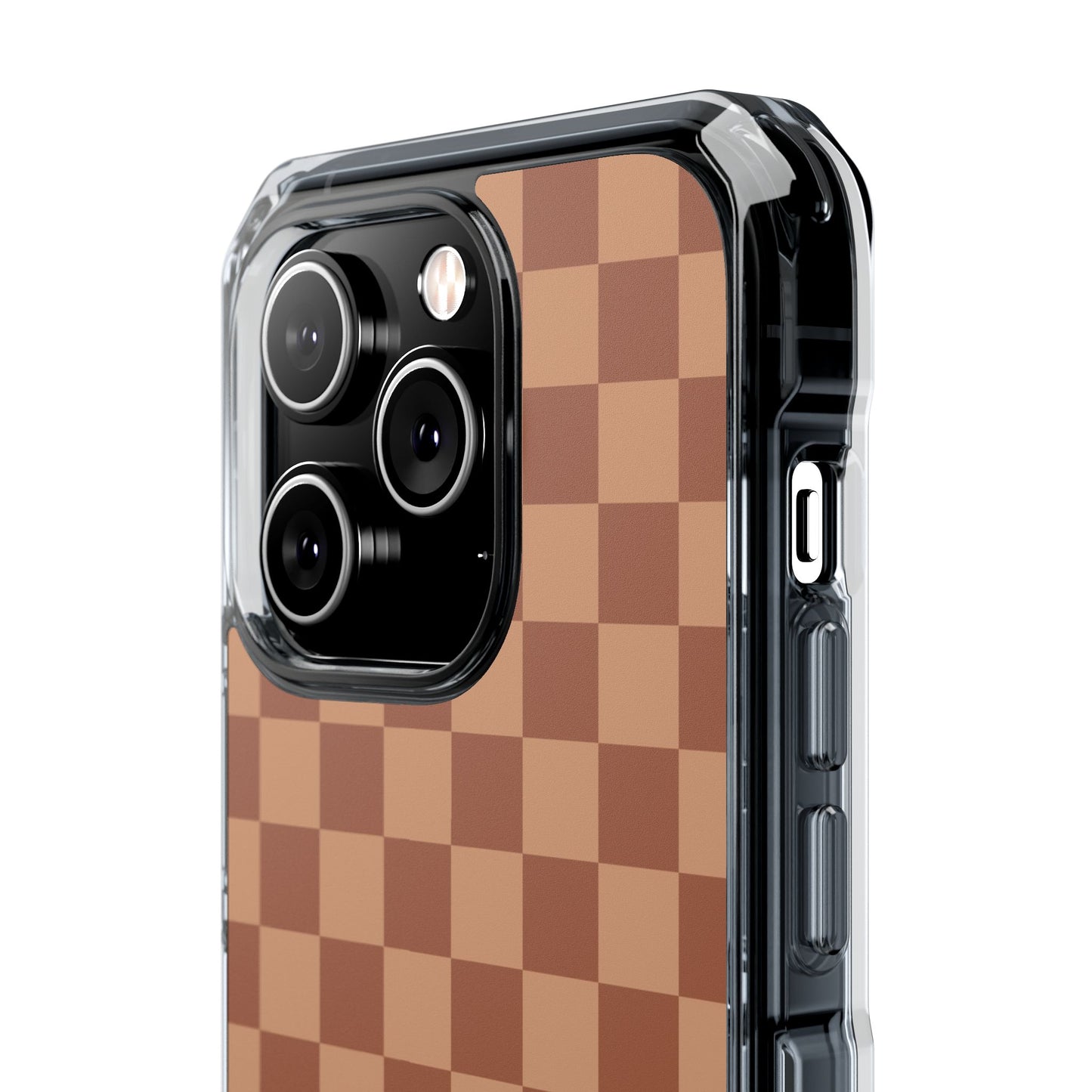 Brown Checkered Magnetic Clear Impact Case