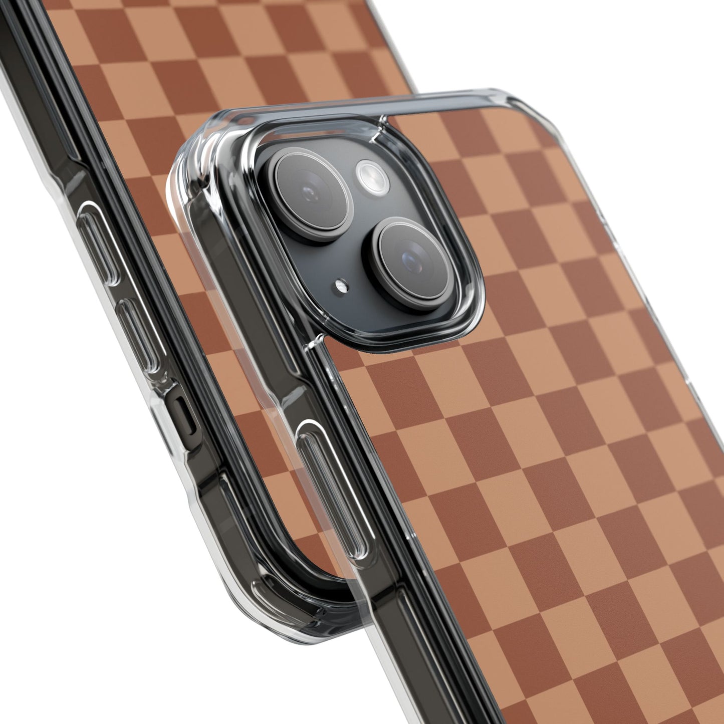 Brown Checkered Magnetic Clear Impact Case