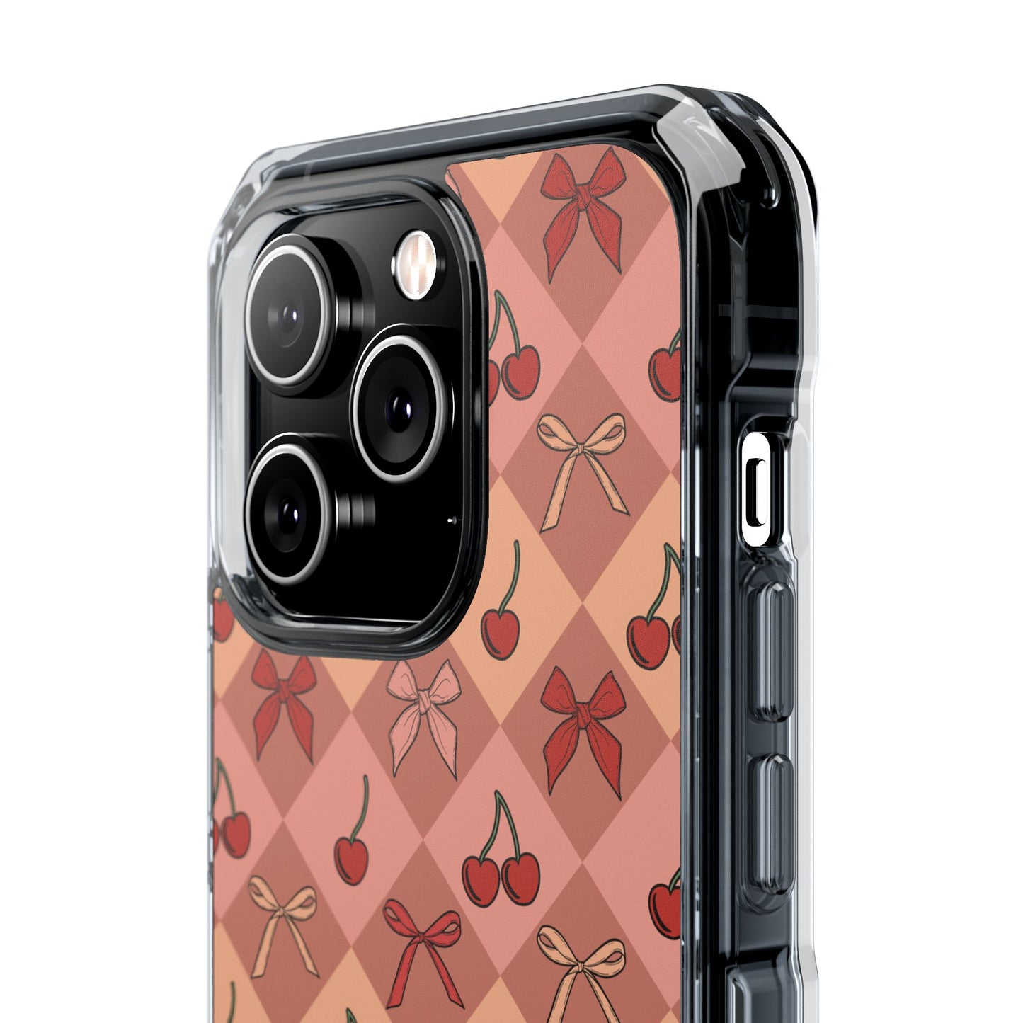 Cherry Harlequin Magnetic Clear Impact Case