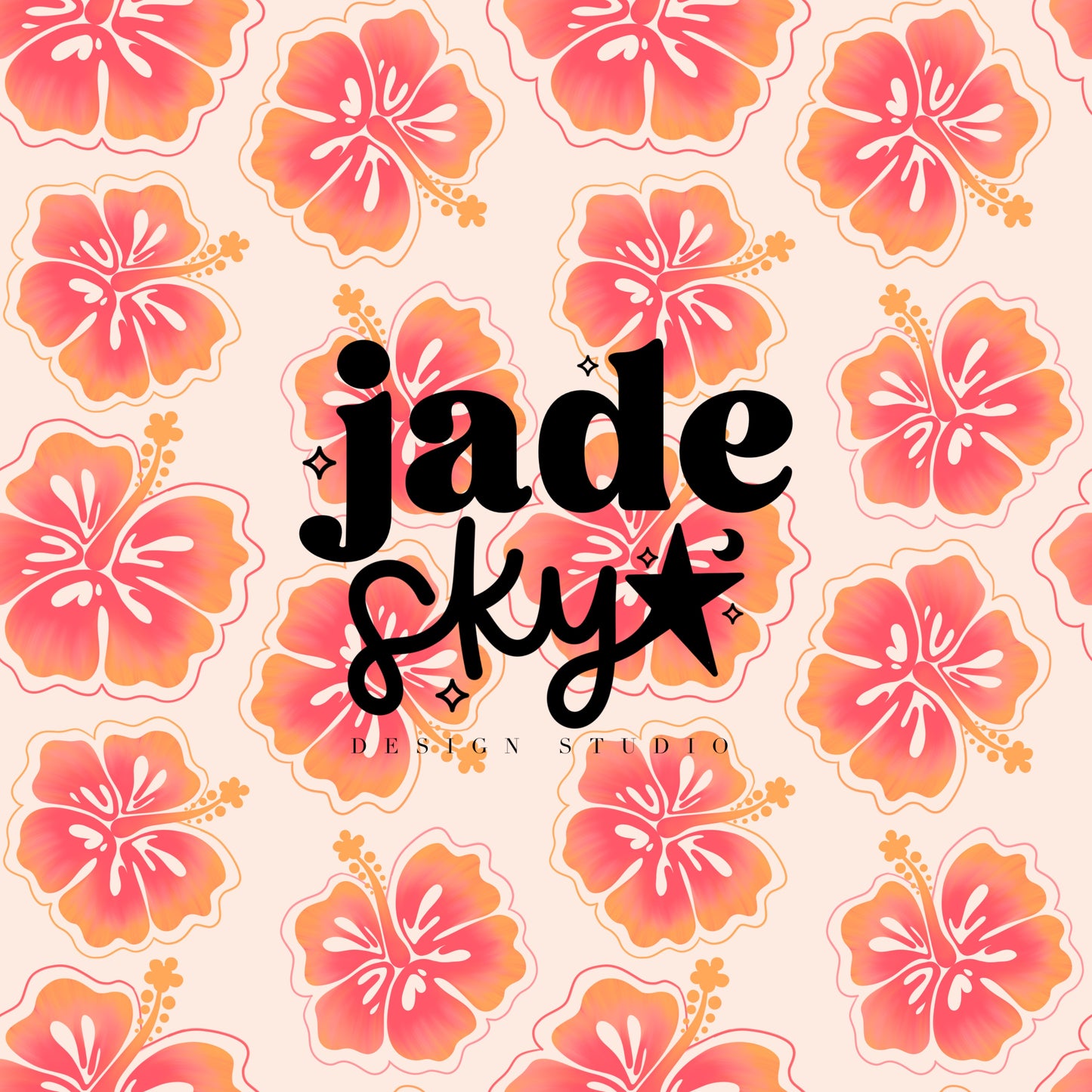 Hibiscus floral (orange)