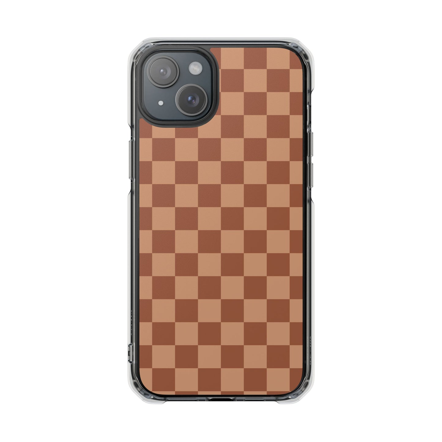 Brown Checkered Magnetic Clear Impact Case