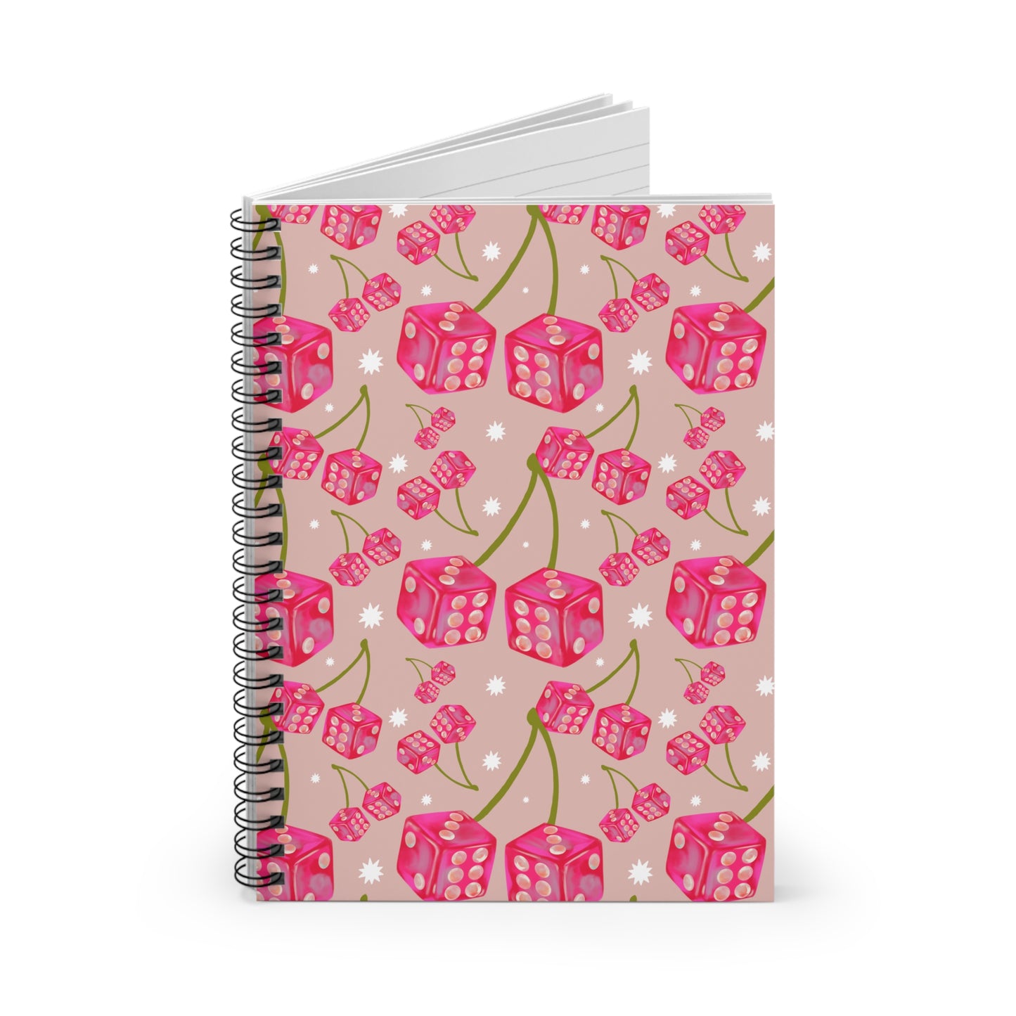 Cherry Dice Spiral Notebook - Ruled Line