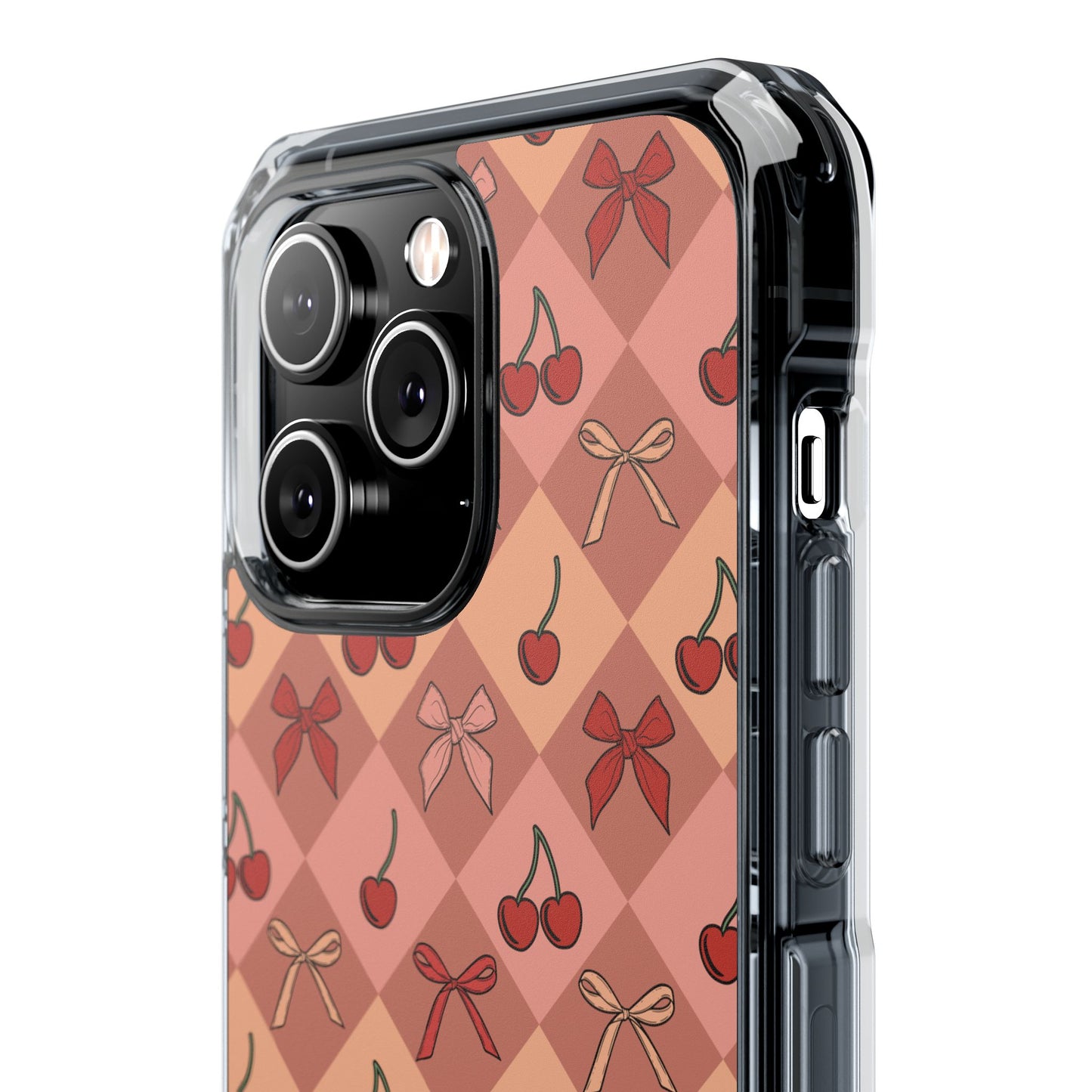 Cherry Harlequin Magnetic Clear Impact Case