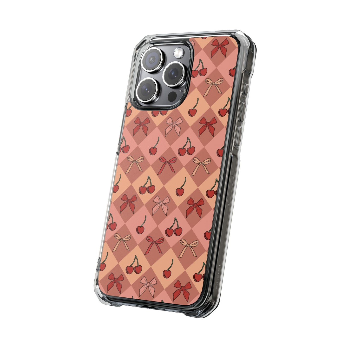 Cherry Harlequin Magnetic Clear Impact Case