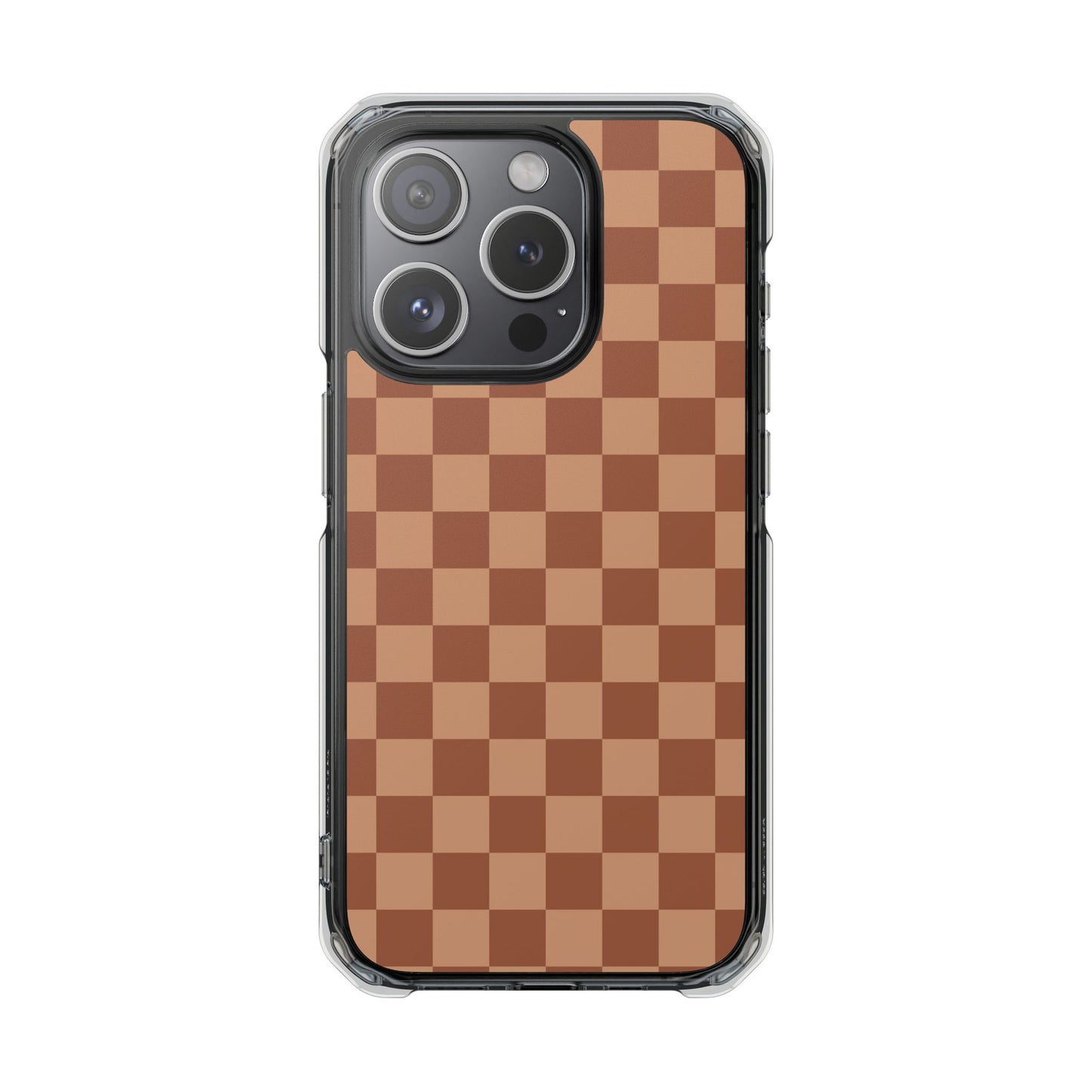 Brown Checkered Magnetic Clear Impact Case