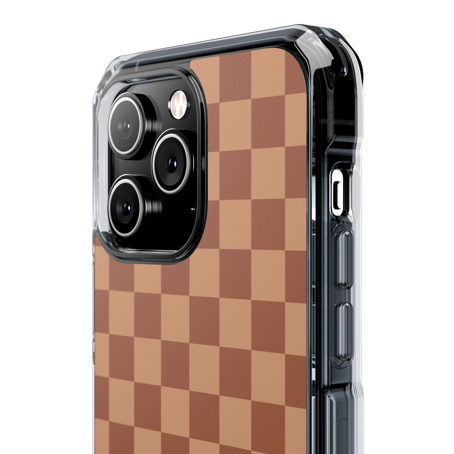 Brown Checkered Magnetic Clear Impact Case