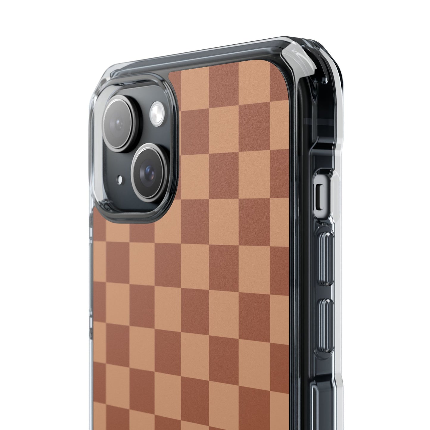 Brown Checkered Magnetic Clear Impact Case