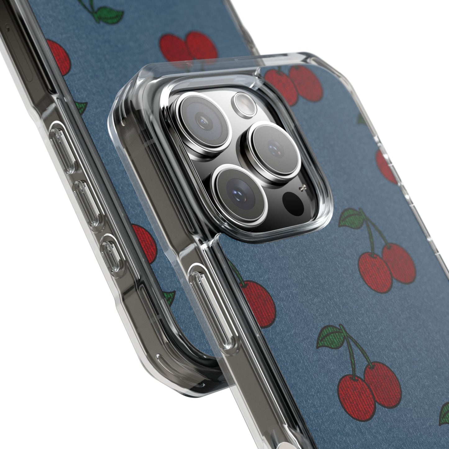 Cherry Denim Magnetic Clear Impact Case