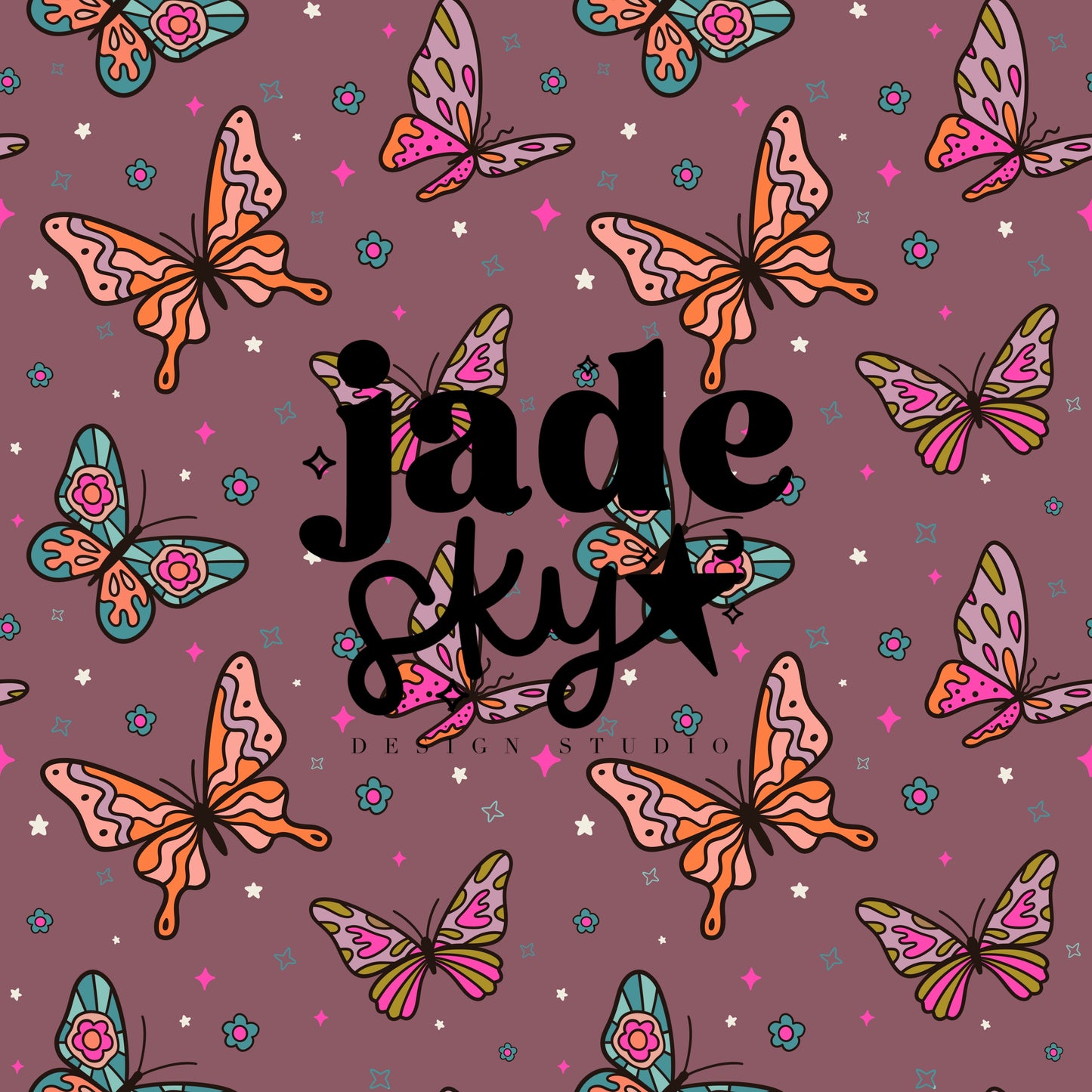 Groovy Spring Butterflies (Purple)