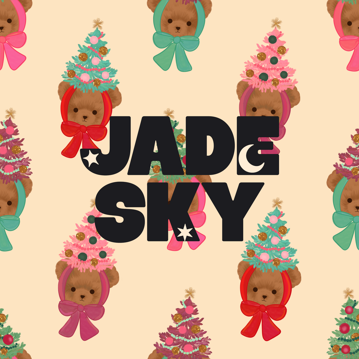 Retro Christmas Tree hat teddies