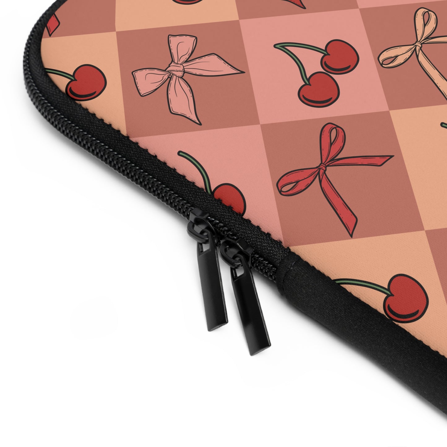 Cherry Bows Harlequin Print  Laptop Sleeve