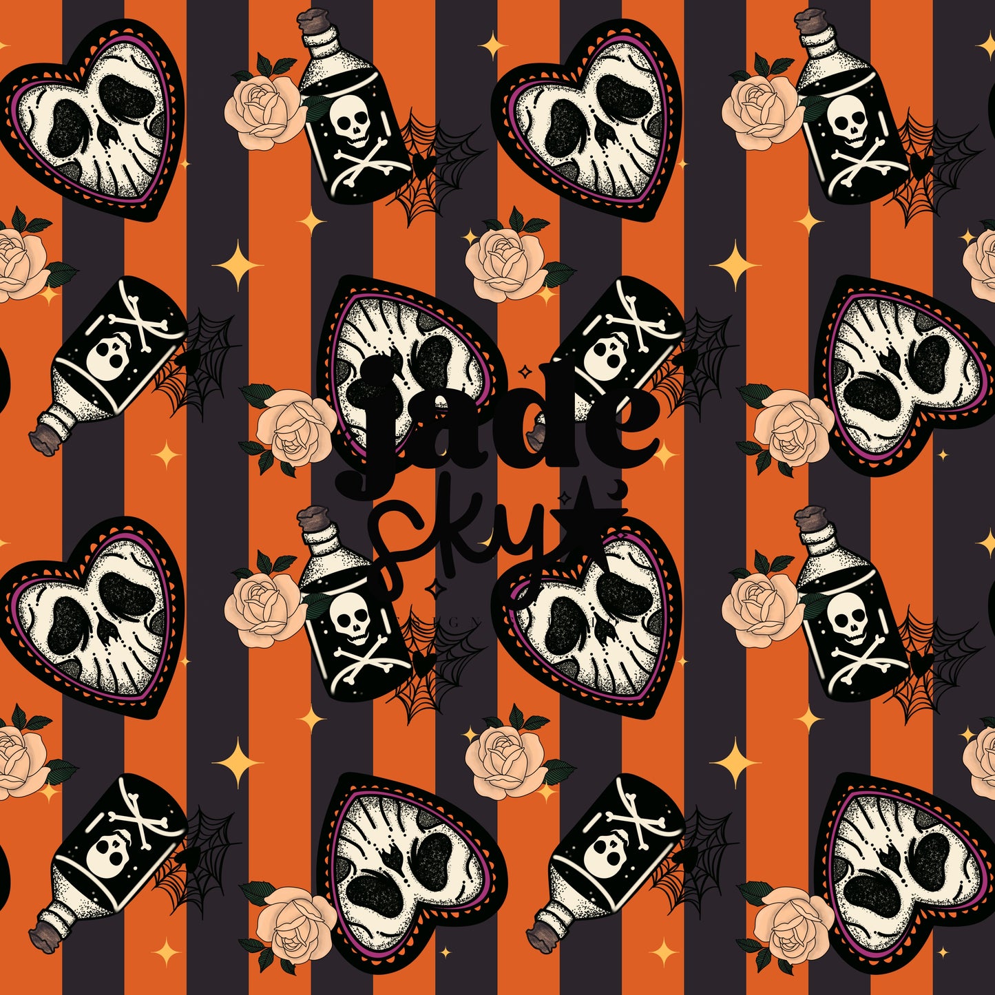 Halloween Tattoos seamless pattern