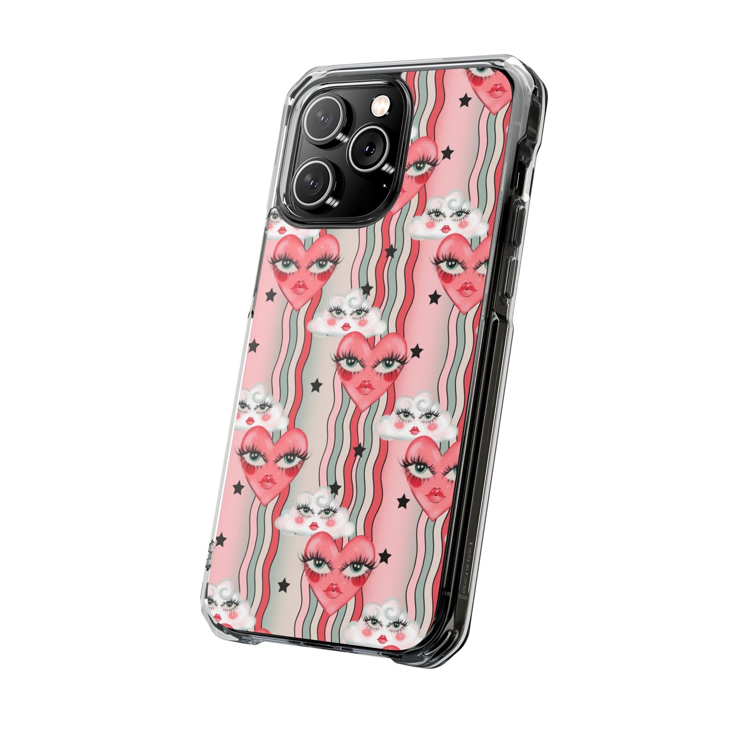 Whimsical Hearts and Clouds Magnetic Clear Impact Case