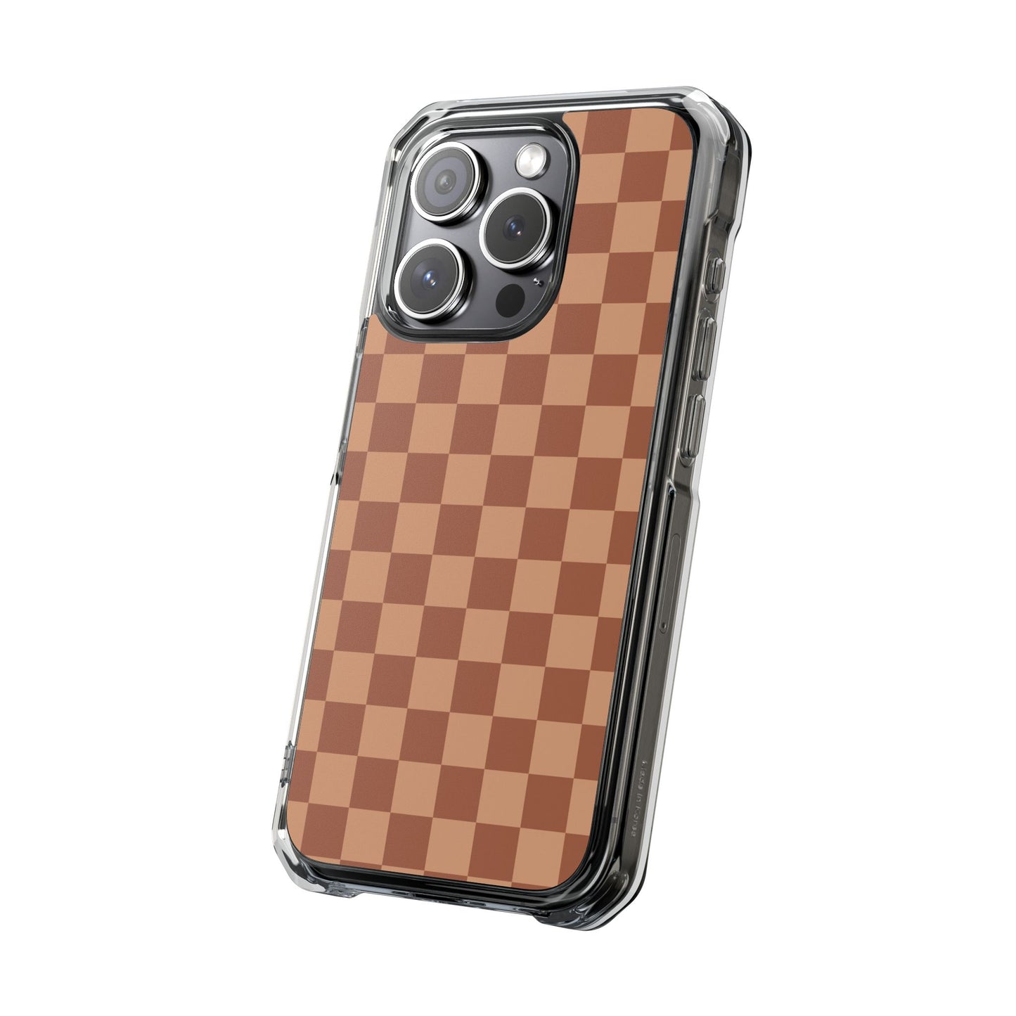 Brown Checkered Magnetic Clear Impact Case