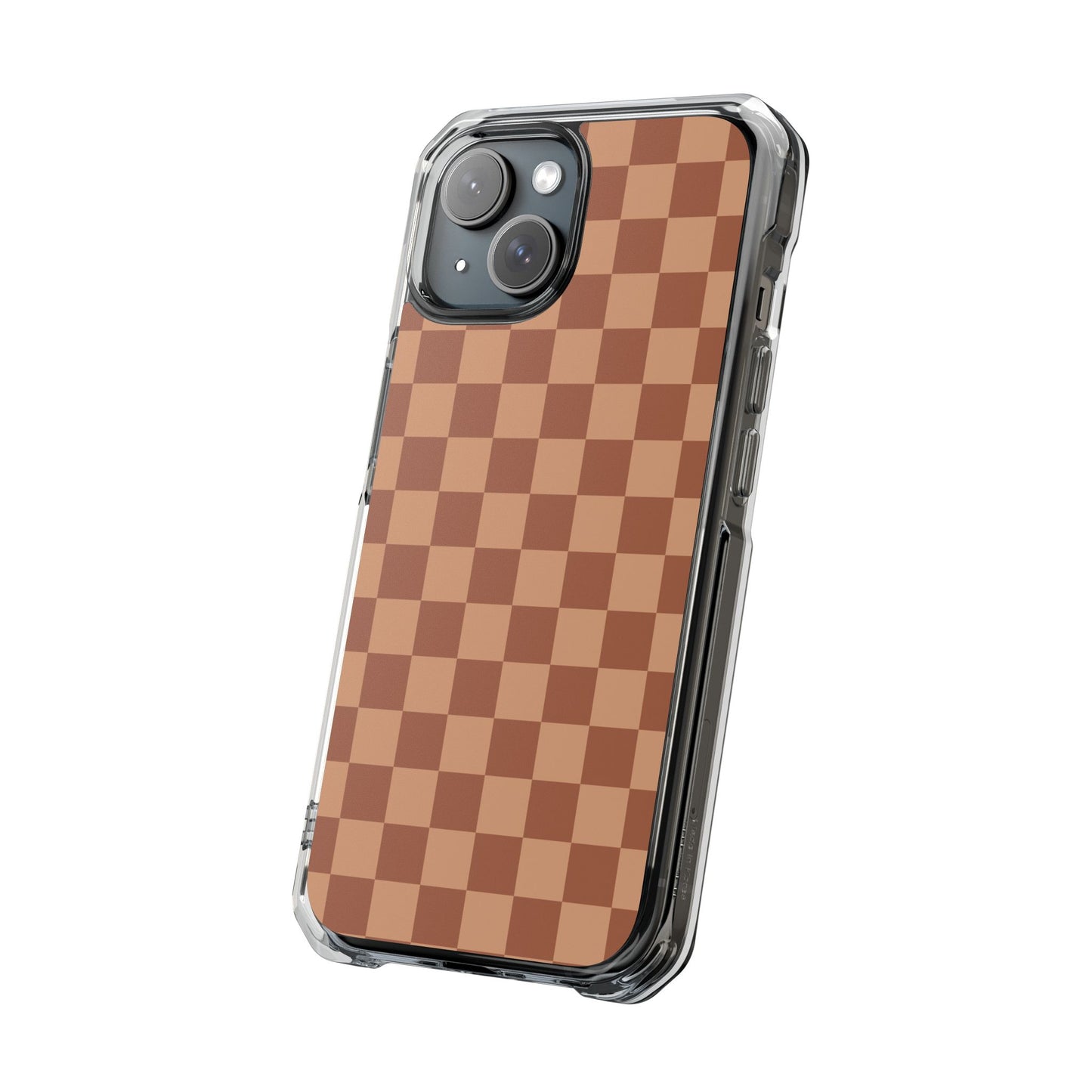 Brown Checkered Magnetic Clear Impact Case