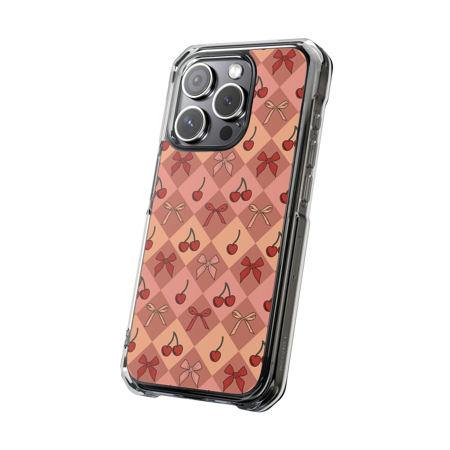 Cherry Harlequin Magnetic Clear Impact Case