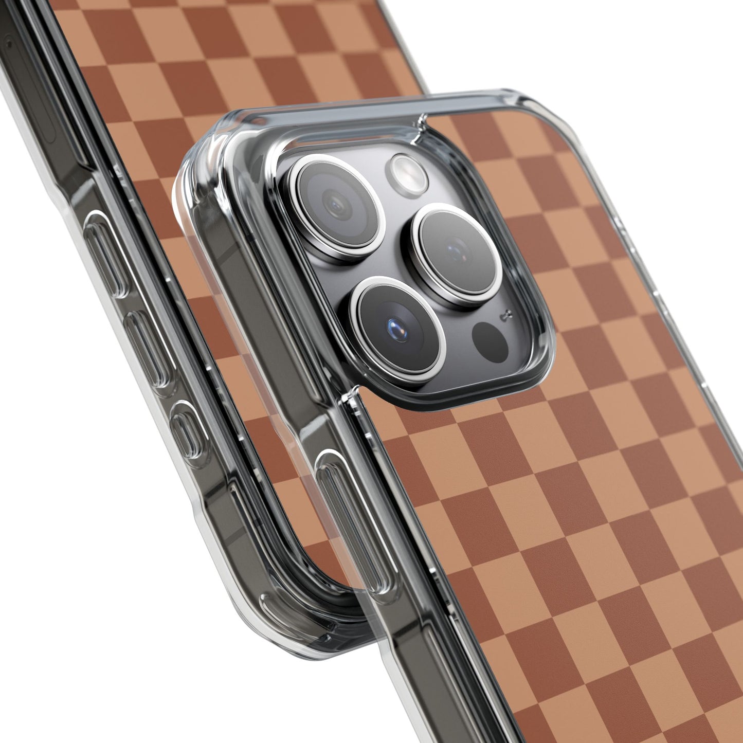 Brown Checkered Magnetic Clear Impact Case