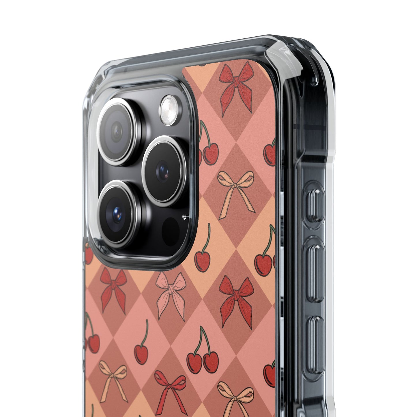 Cherry Harlequin Magnetic Clear Impact Case