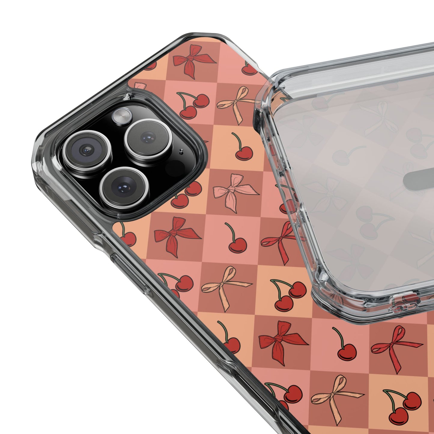 Cherry Harlequin Magnetic Clear Impact Case