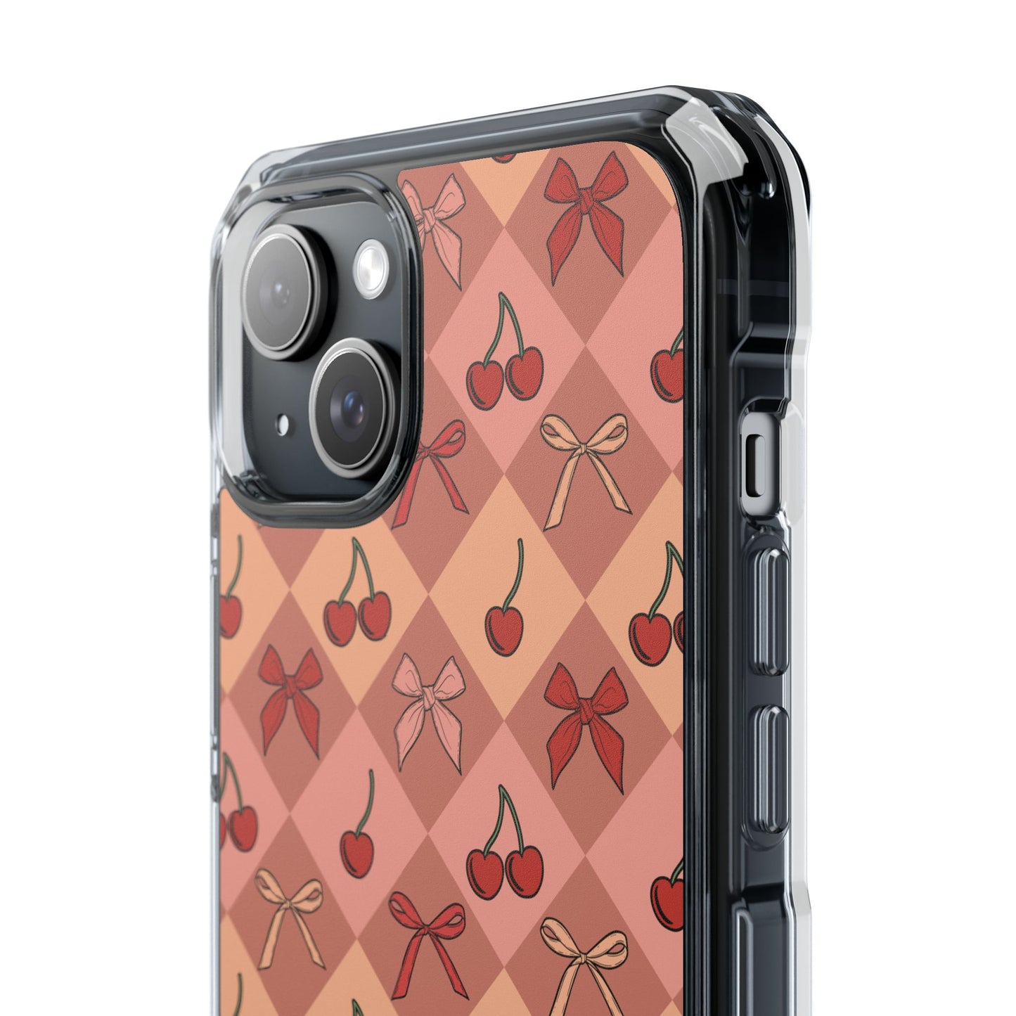 Cherry Harlequin Magnetic Clear Impact Case