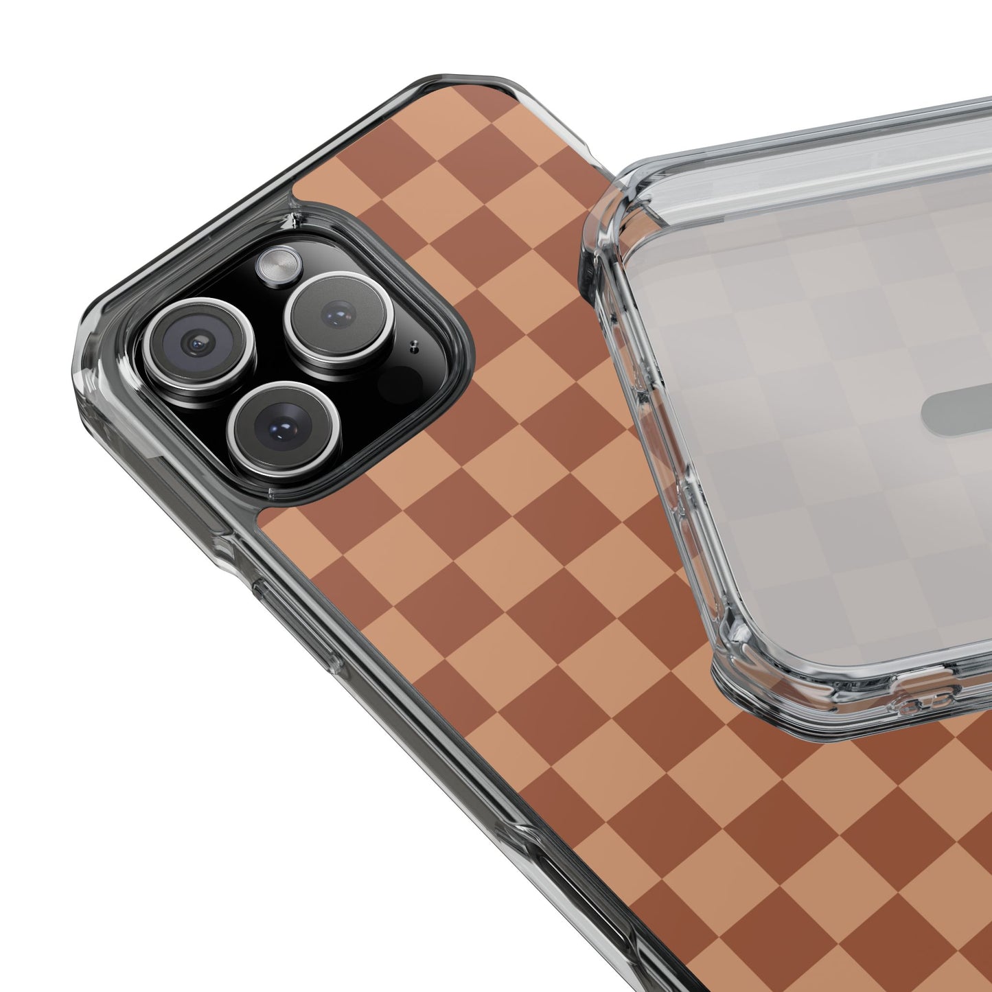 Brown Checkered Magnetic Clear Impact Case