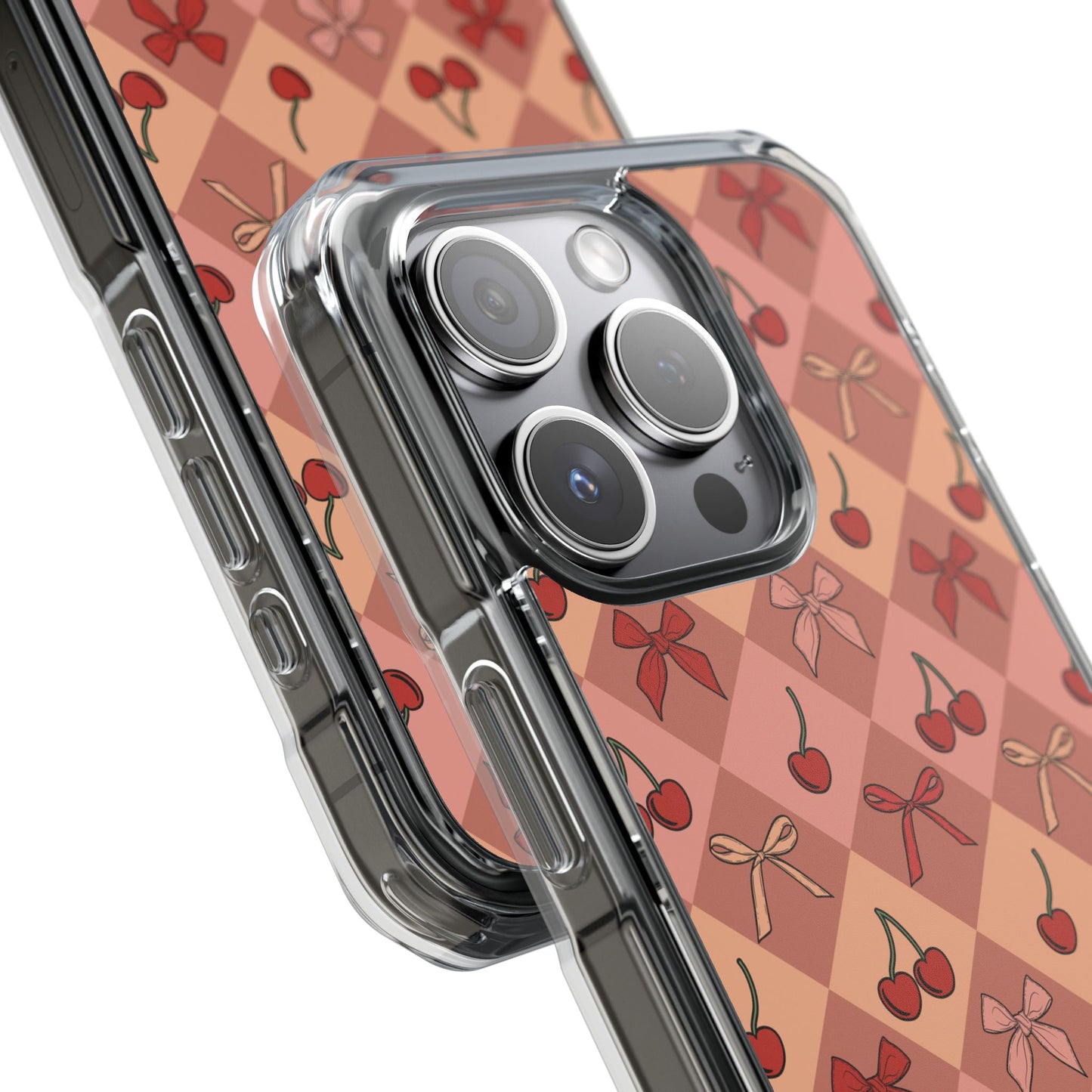 Cherry Harlequin Magnetic Clear Impact Case