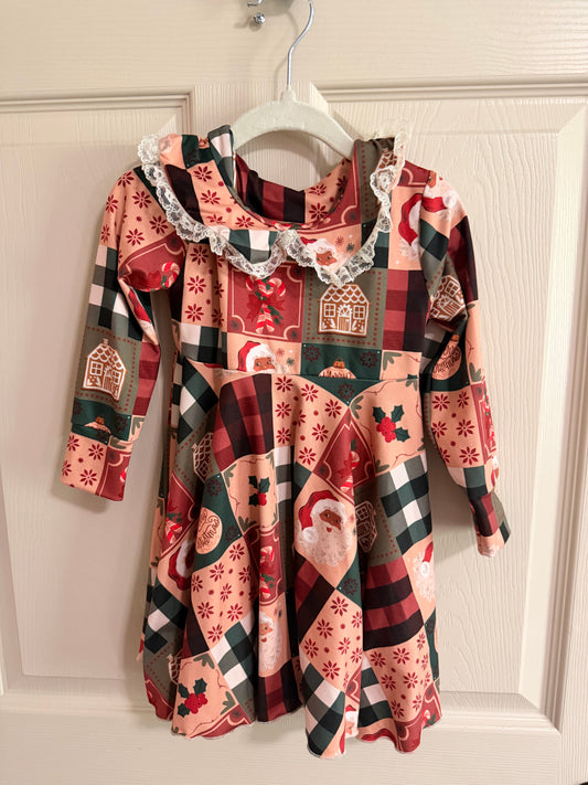 4t Santa patchwork dress