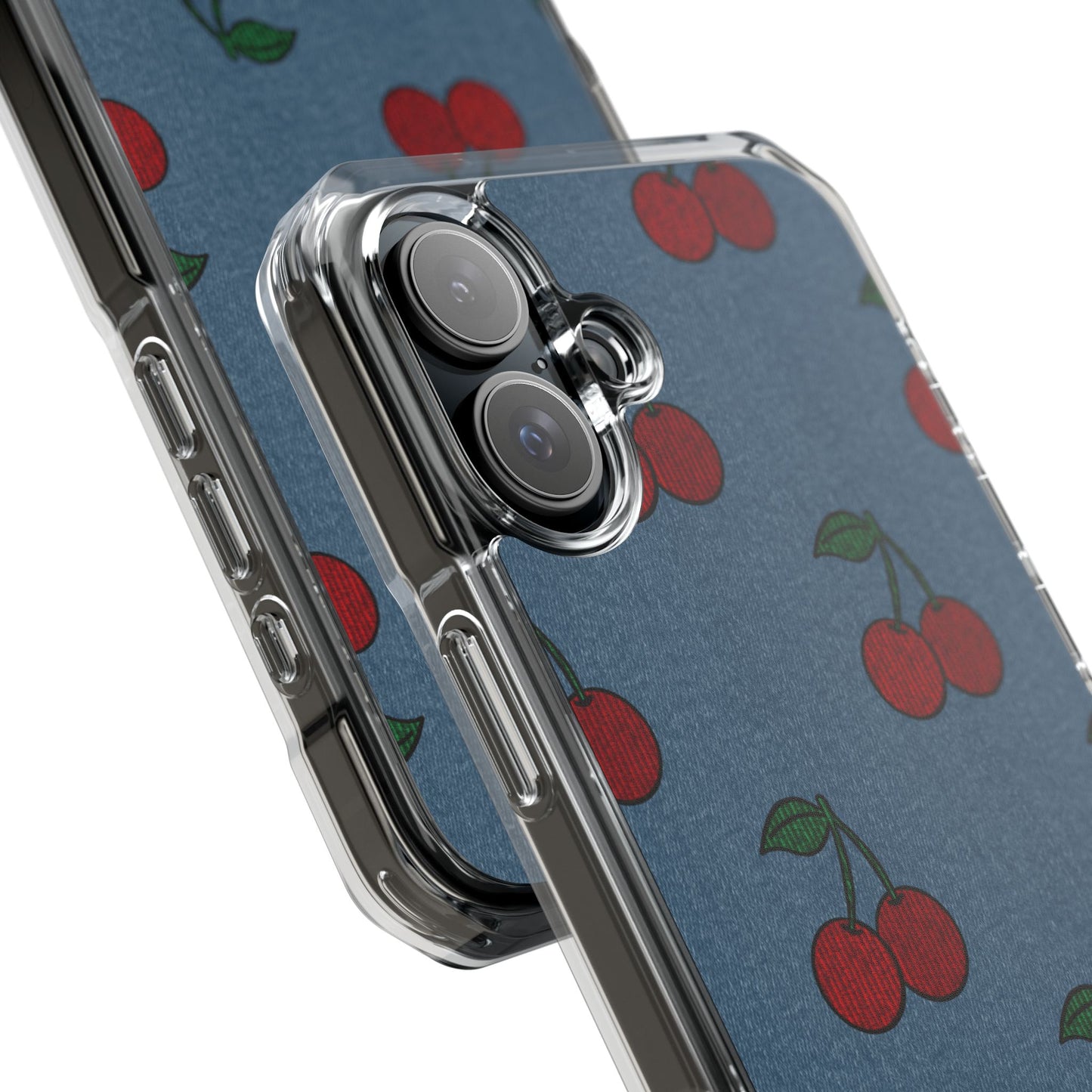 Cherry Denim Magnetic Clear Impact Case