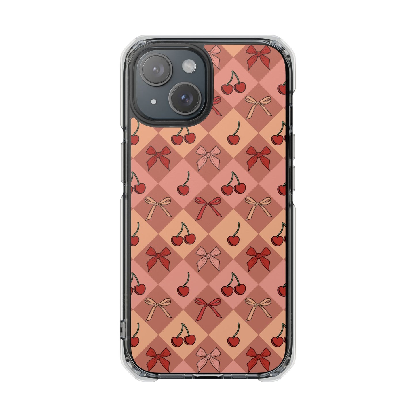 Cherry Harlequin Magnetic Clear Impact Case