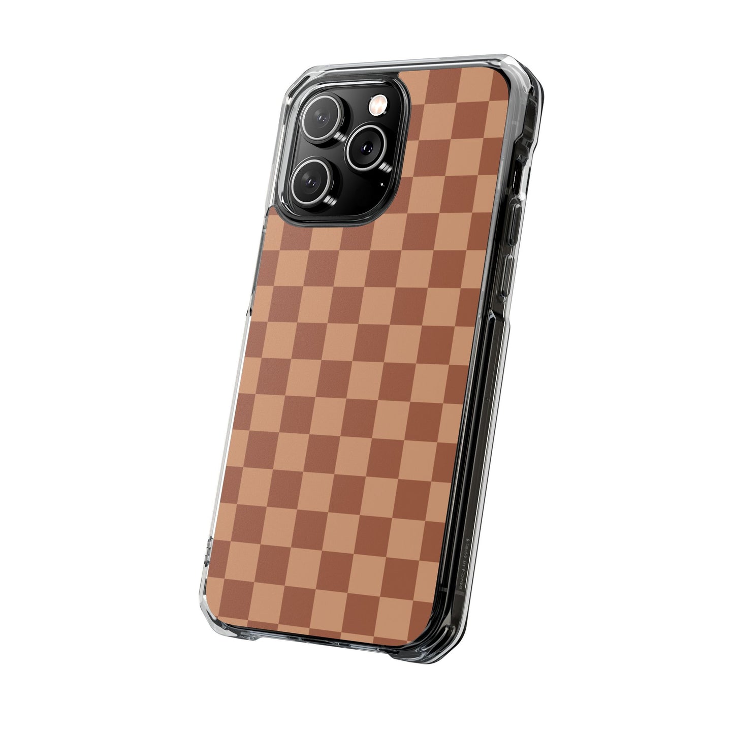 Brown Checkered Magnetic Clear Impact Case