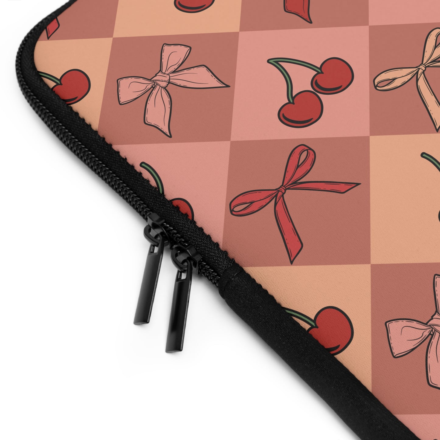 Cherry Bows Harlequin Print  Laptop Sleeve